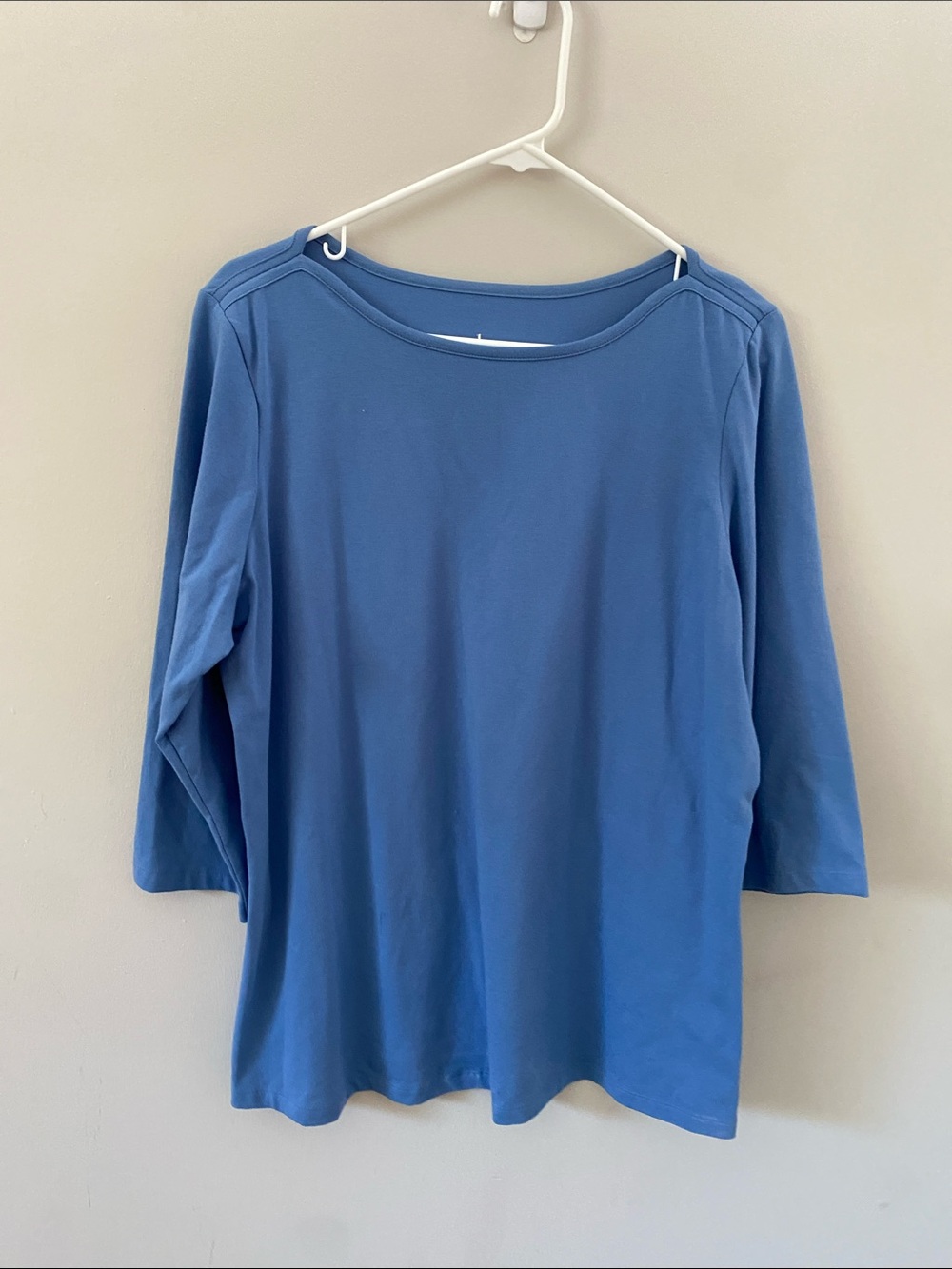 Women's Boatneck Long Sleeve Tee in Slate Blue